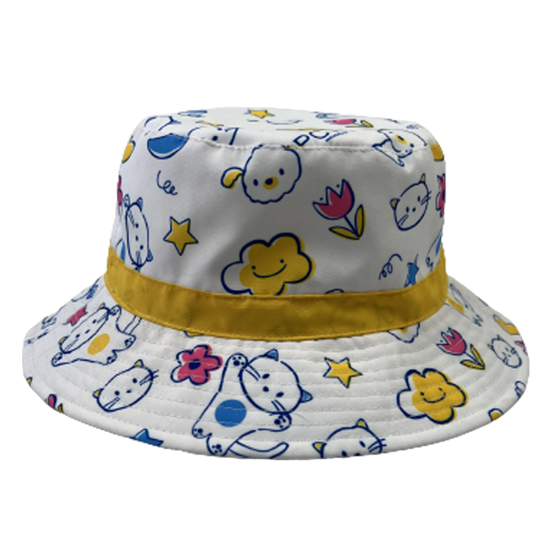 หมวกบัคเก็ตกันแดด Sunshade Kids แบบกำหนดเองพร้อมรูปแบบการพิมพ์แบบเต็ม (7)