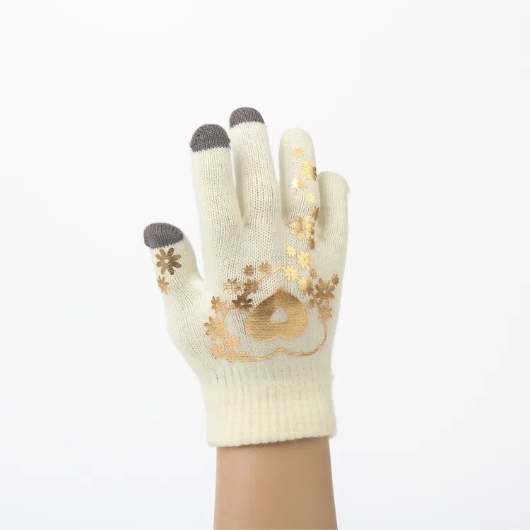 Ubushyuhe Bwiza Abagore Amagare Gloves Acrylic 5_proc