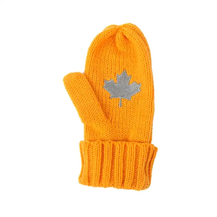 ilogo efudumele yangaphandle ethambile ye-embroidery sport knitted acrylic gloves mittens 2_proc