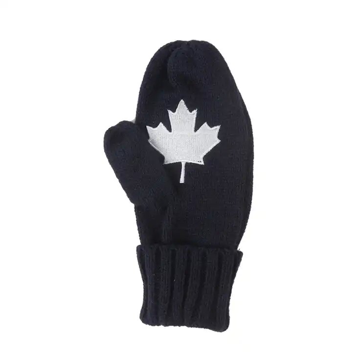 warm outdoor soft custom logo embroidery sport knitted acrylic gloves mittens 3_proc