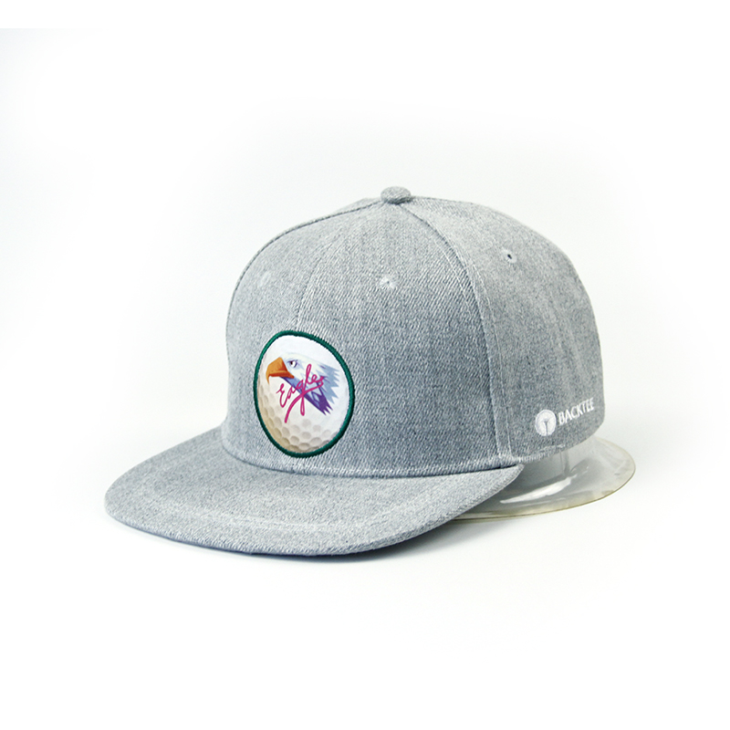 Grey Snapback hat basebal cap with woven label (4)