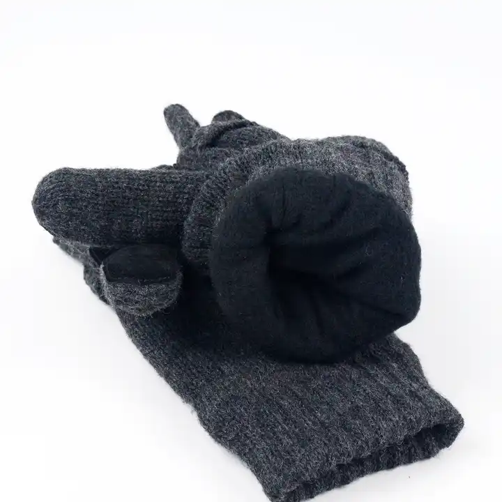 half finger fleece lining gloves with finger cap 5