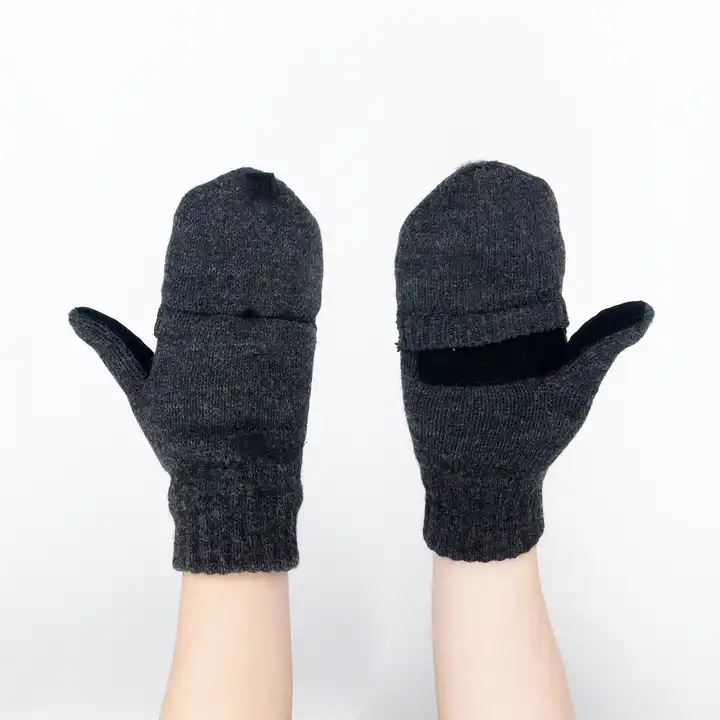 half finger fleece lining gloves with finger cap 6